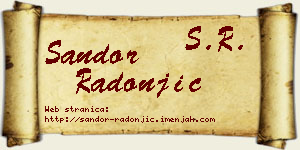 Šandor Radonjić vizit kartica